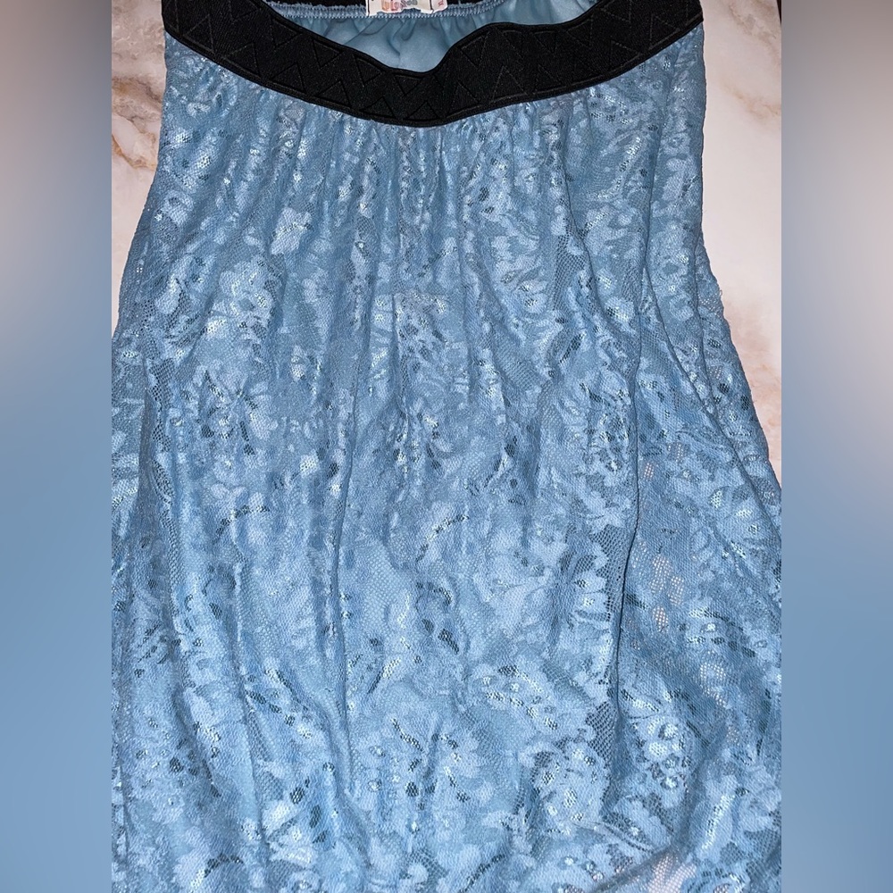 Lace baby blue skirt